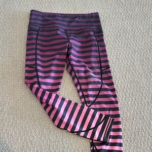 Striped Pink and Black Leggings